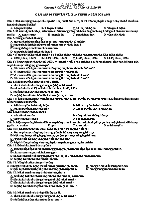 Bài tập trắc nghiệm Sinh học 12 cả năm theo từng bài (Có đáp án)